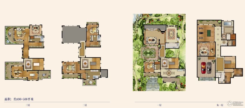496-508平方米别墅户型图