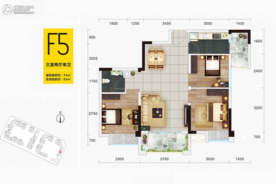 > 华府幸福城户型图