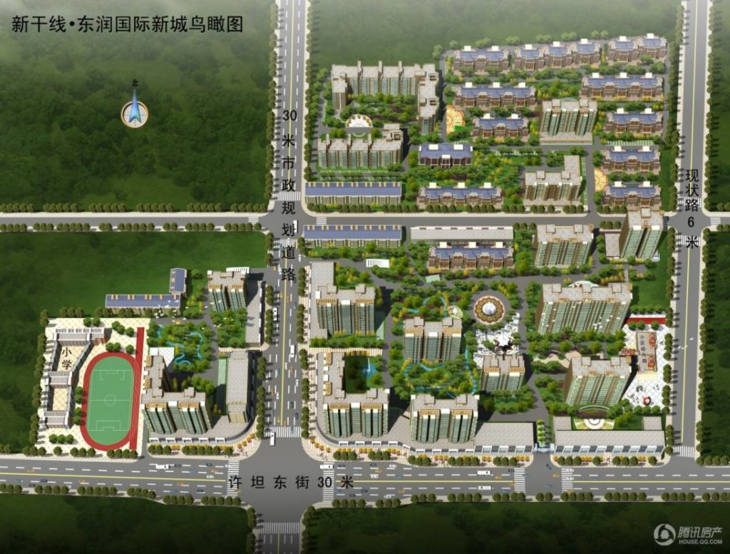 新干线东润国际新城小区整体鸟瞰图