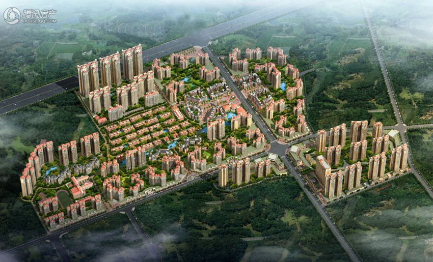 龙光普罗旺斯1-9期总体鸟瞰图