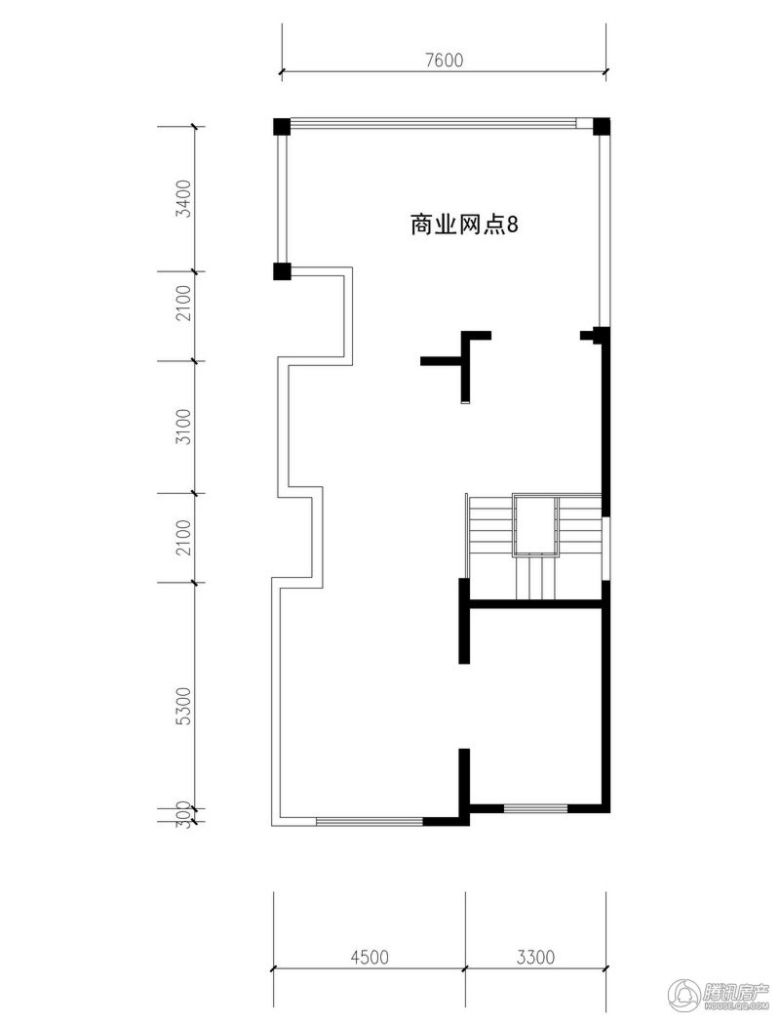 凯旋城8号商铺户型二层平面图