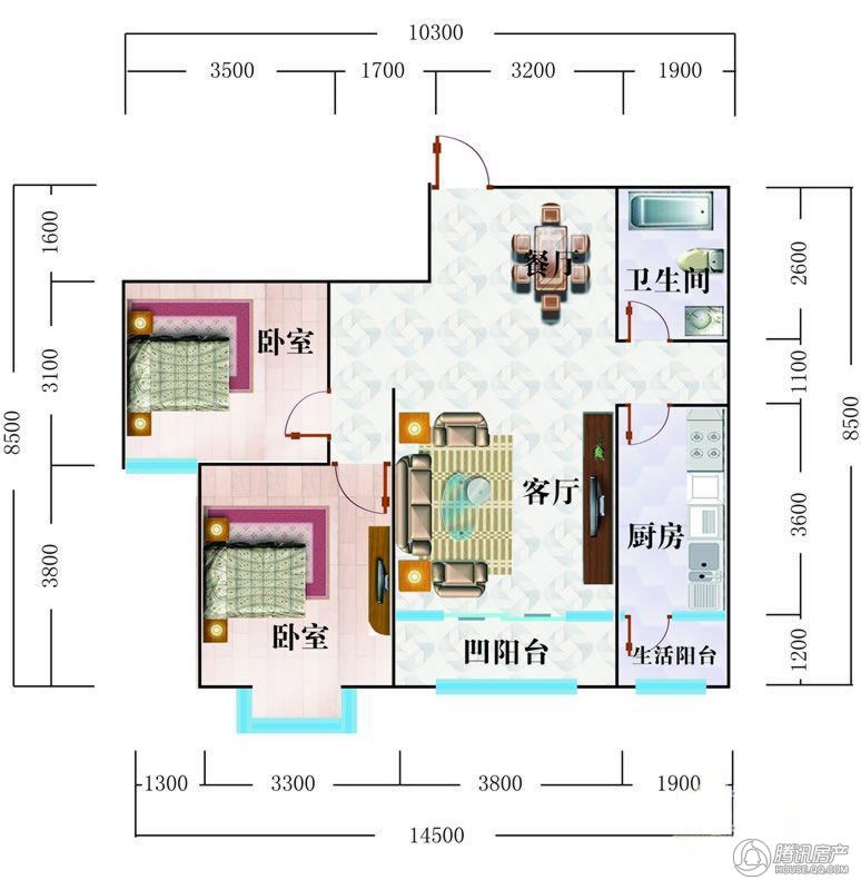 > 北辰御花园户型图