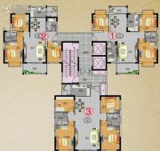 万基金海湾豪庭3室2厅2卫0平方米户型图