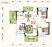 惠东国际新城3室2厅2卫124平方米户型图