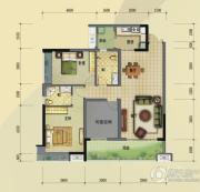 海宁现代城2室1厅2卫107平方米户型图