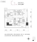 中华世纪城・富春西座2室2厅1卫81平方米户型图