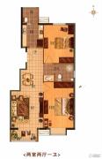 紫金新干线2室2厅1卫89平方米户型图