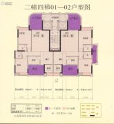 丹凤城・现代广场3室2厅2卫0平方米户型图