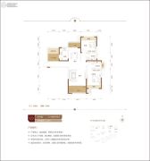 中泰・财富湘江2室2厅2卫113平方米户型图