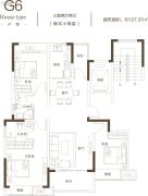 中森蓝山玖�h3室2厅2卫127平方米户型图