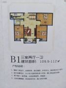 漯河忆江南3室2厅1卫109--112平方米户型图