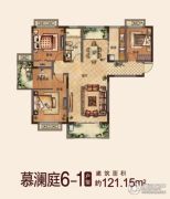 中国铁建・东来尚城4室2厅1卫121平方米户型图