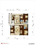 双银国际金融城4室2厅4卫346平方米户型图