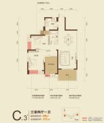 宏达世纪锦城3室2厅1卫99--111平方米户型图