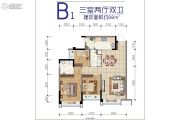棠府锦绣城3室2厅2卫88平方米户型图