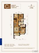 中国铁建万科・江湾城3室2厅2卫89平方米户型图