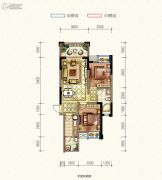 滨江国际2室2厅1卫80平方米户型图