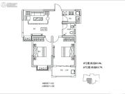 泰瑞锦尚新城2室2厅1卫83平方米户型图