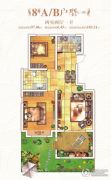 金色家园2室2厅1卫97平方米户型图