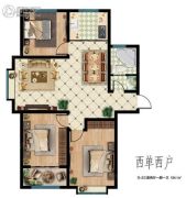 海润尚东国际3室2厅1卫124平方米户型图