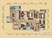 瀚城国际3室2厅2卫136平方米户型图