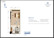 华侨城・欢乐海岸PLUS・蓝岸公寓1室1厅1卫55平方米户型图
