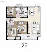 漯河建业花园里3室2厅2卫125平方米户型图