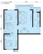 泰富橄榄城2室2厅1卫90平方米户型图