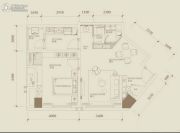 锦和名邸1室2厅1卫55平方米户型图