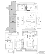 UniCity万科天空之城4室2厅2卫155平方米户型图
