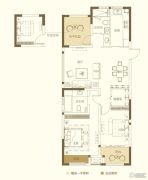 创业紫金城3室2厅2卫115平方米户型图