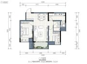 华远海蓝和光2室2厅1卫64--79平方米户型图