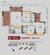 金碧丽江东海岸花园3室2厅2卫109平方米户型图