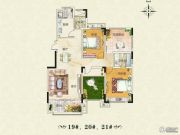 天明城3室2厅2卫104--132平方米户型图