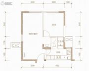 中国铁建・西派国际1室2厅1卫68平方米户型图