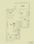 富田兴龙湾2室2厅1卫86平方米户型图