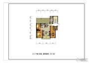 皇山城3室2厅1卫83平方米户型图