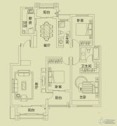 富田兴龙湾3室2厅2卫140平方米户型图