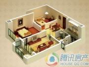 中海万锦行政公寓2室1厅1卫90平方米户型图