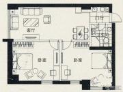 京隆国际公寓2室1厅1卫0平方米户型图