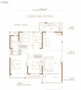 金科天籁城3室2厅2卫131平方米户型图
