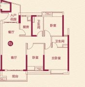 珠江嘉园3室2厅2卫101平方米户型图