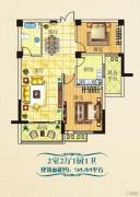 瑞丰江滨公寓2室2厅1卫94平方米户型图