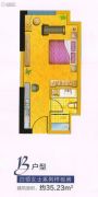 高力国际公寓1室1厅1卫48平方米户型图