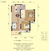 香山半岛2室2厅1卫92平方米户型图