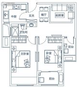 东润玺城2室2厅1卫74平方米户型图