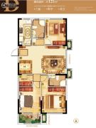 紫微台商铺3室2厅2卫121平方米户型图