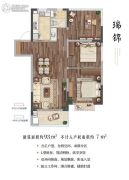 中建国熙公馆3室2厅1卫93平方米户型图
