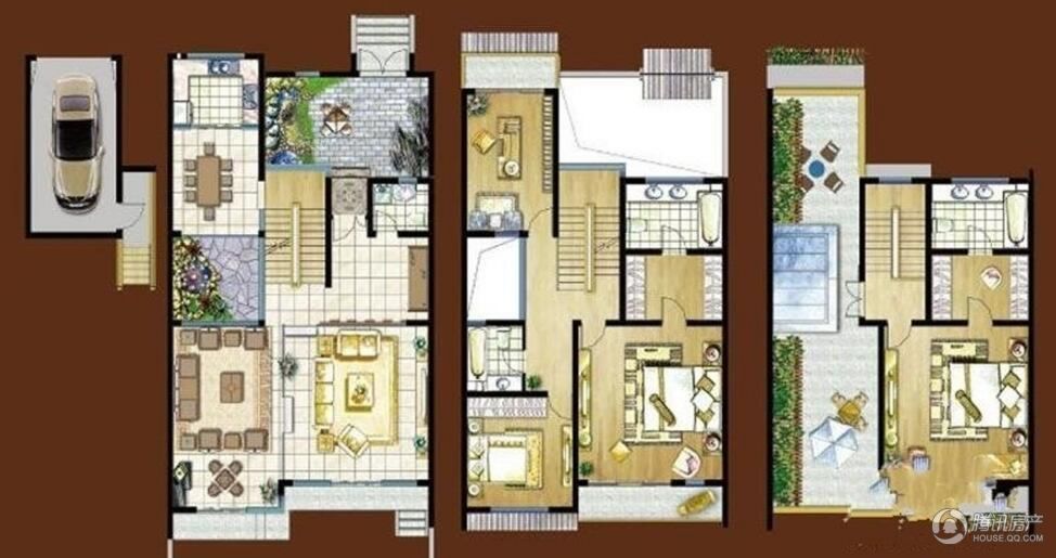 联排别墅 约289平