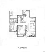 正荣润江城3室2厅1卫89平方米户型图